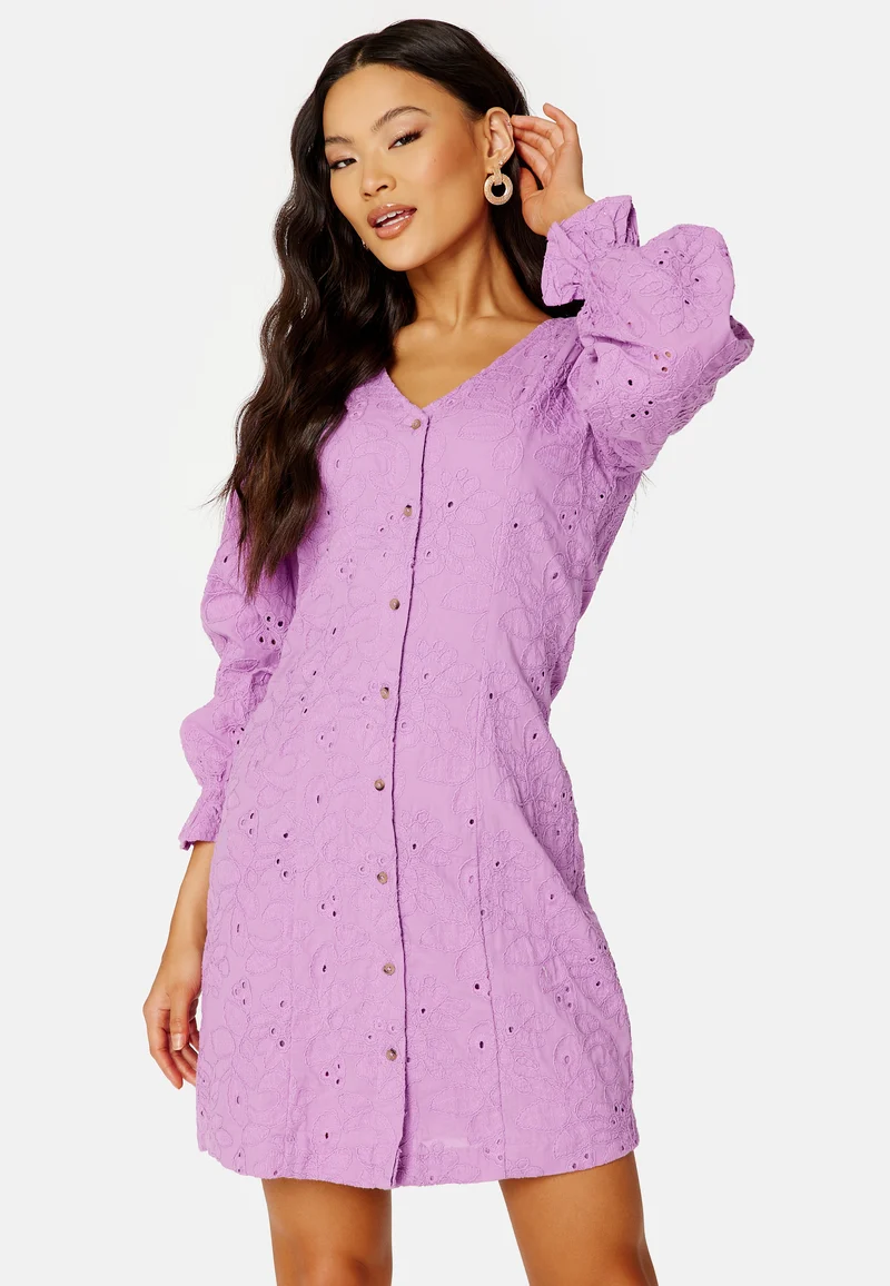 Nally LS Short Broderi Dress