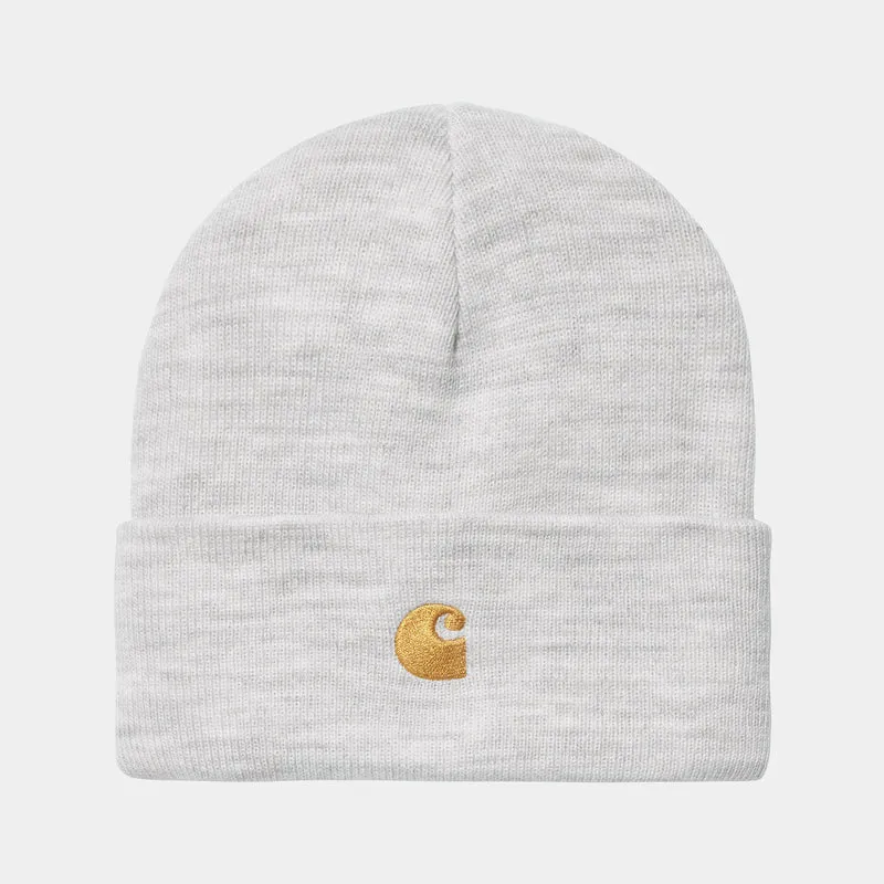 Carhartt WIP Unisex Chase Beanie - Ash Heather / Guld