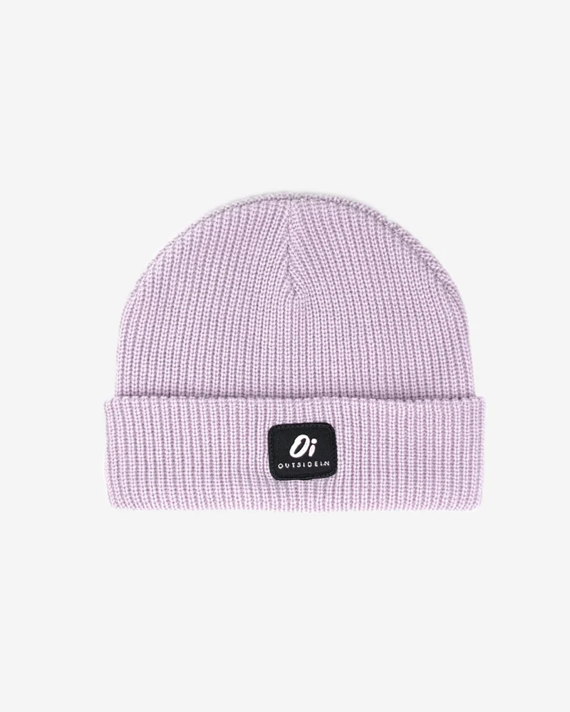 Outside In Unisex Lavender Ribbed Beanie - Lavendel