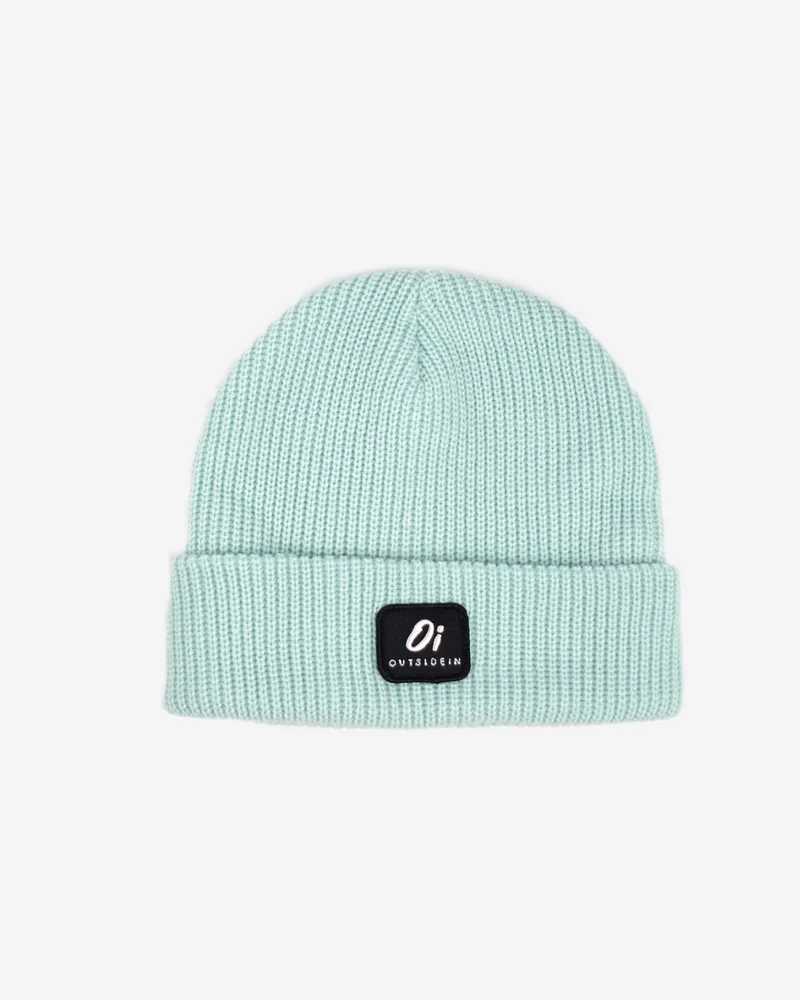 Outside In Unisex Mint Ribbed Beanie - Mint