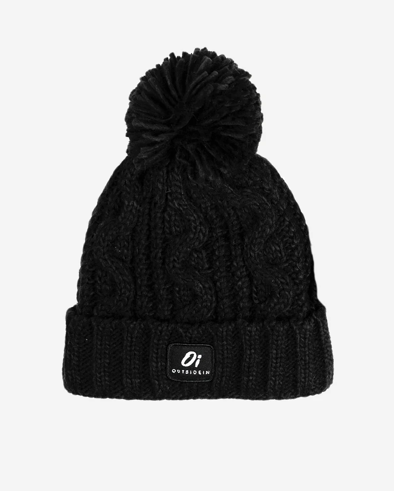 Outside In Unisex Svart Vinter Pom Pom Hatt - Svart