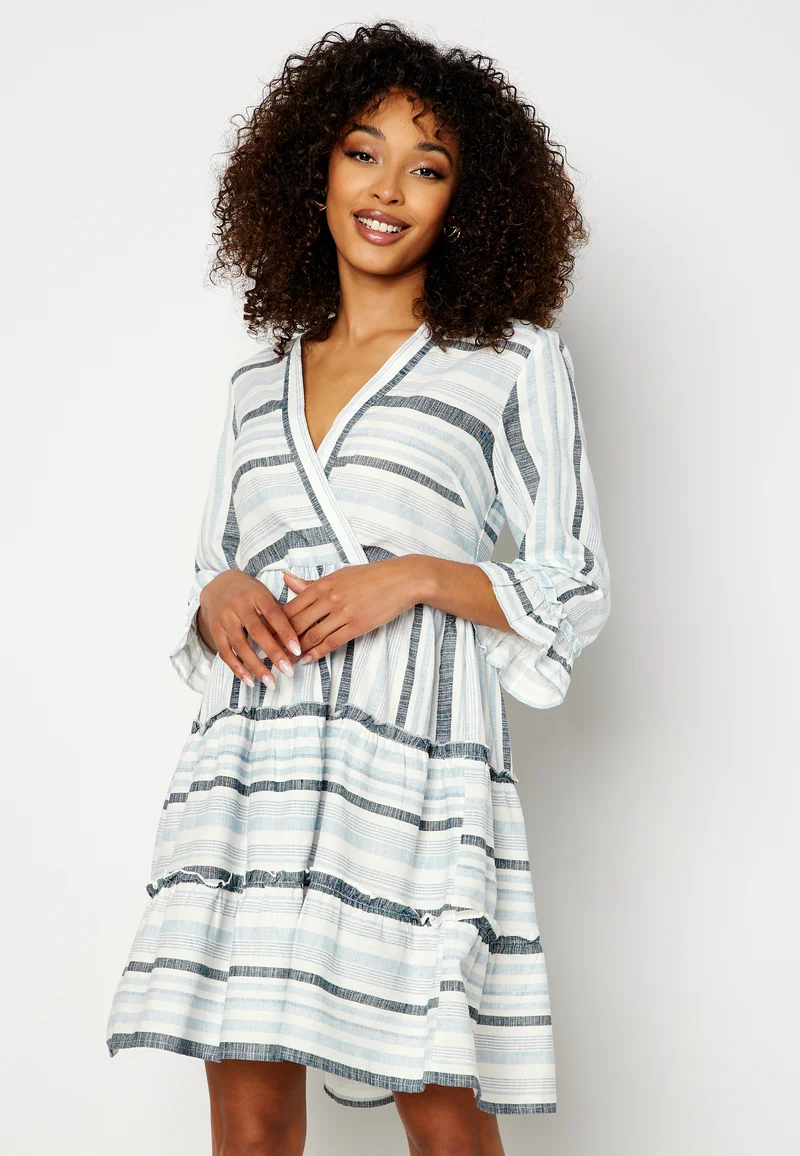 Etni 3/4 Sleeve Short Wrap Dress
