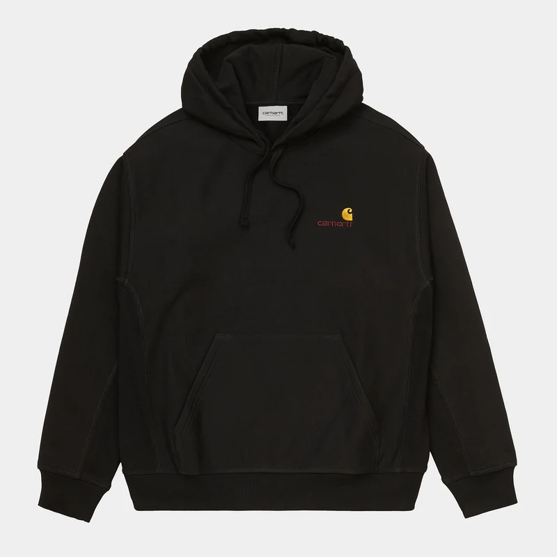Carhartt WIP Herr American Script Sweat Hoodie - Svart