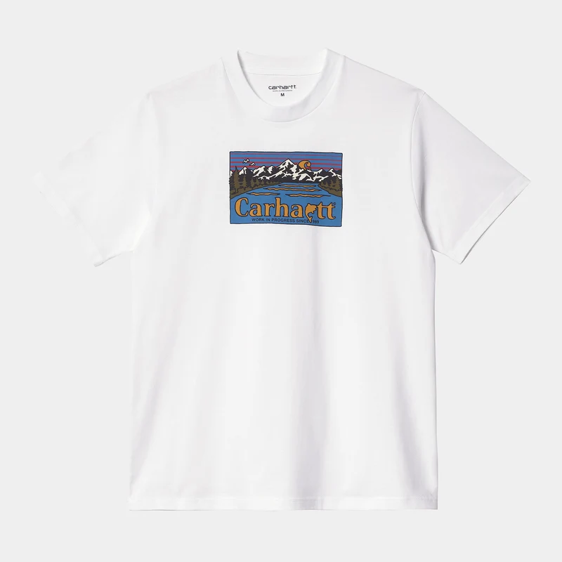 Carhartt WIP Kortärmad för män Great Outdoors T-shirt - Vit