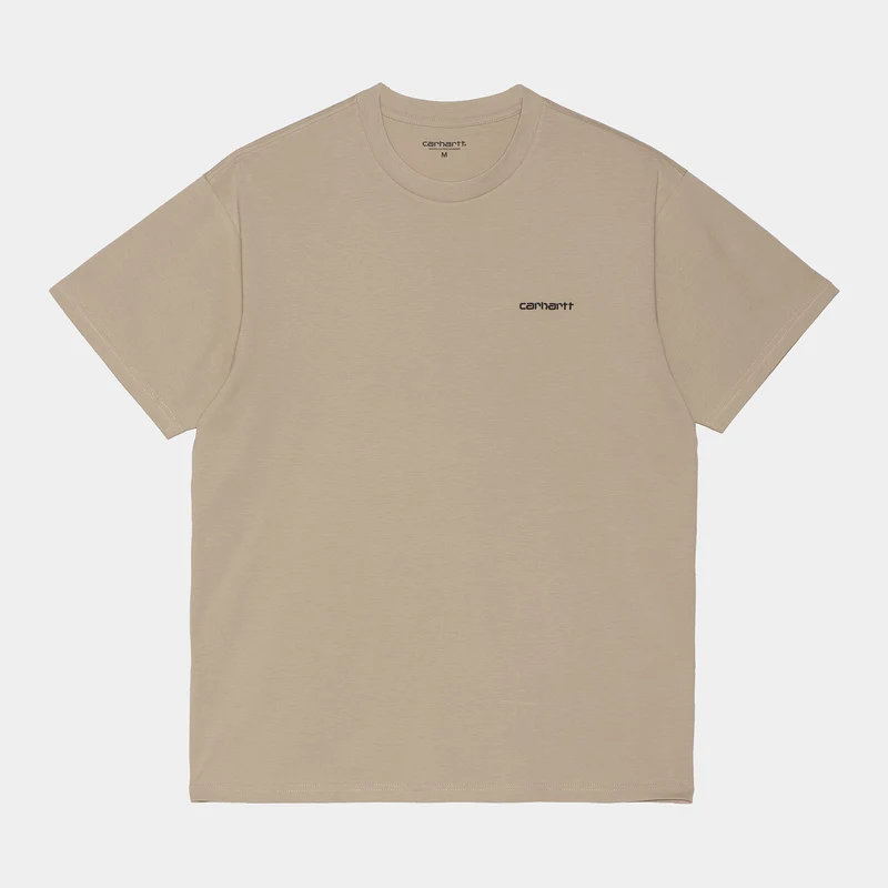 Carhartt WIP Kortärmad Script Broderi T-shirt för män - Vägg / Svart