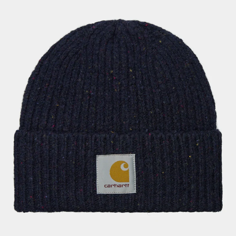 Carhartt WIP Herr Anglistic Beanie - Speckled Dark Navy