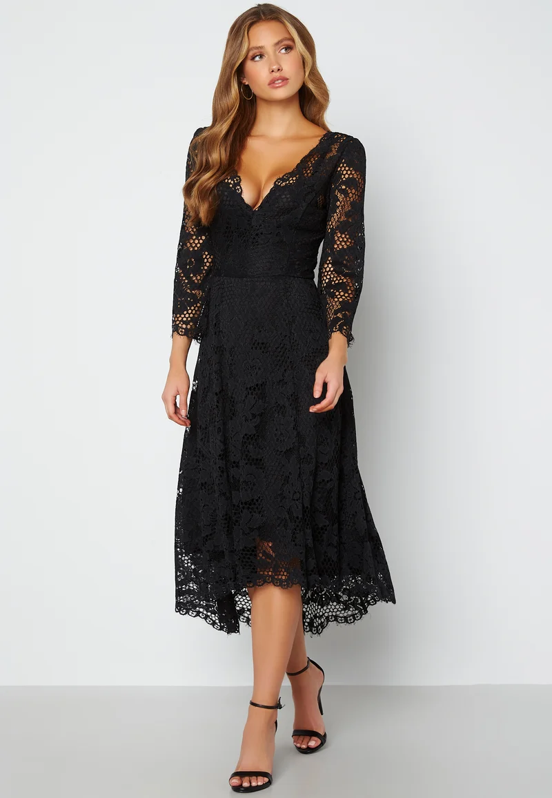 Lace High Low Midi Dress