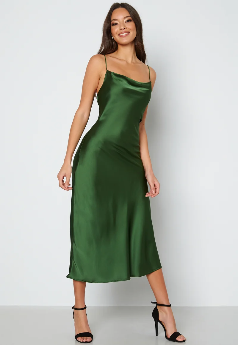 Sateen S/L Midi Dress
