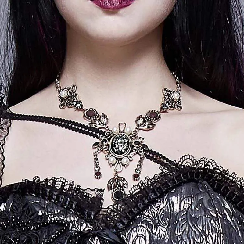 Kvinnors Steampunk Gem överdrivna halsband