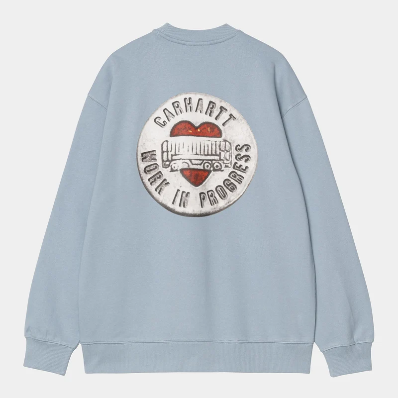 Carhartt WIP Dammönstrad mjukisbyxa med knappar | Frostad blå