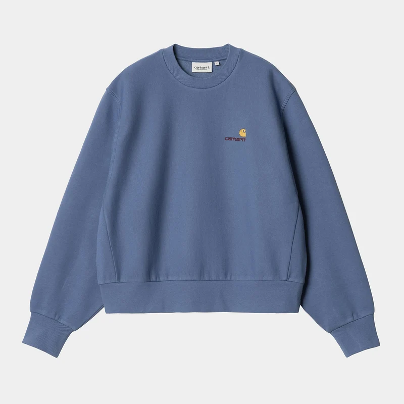 Carhartt WIP Kvinnor American Script Träningstopp | Blå Iris