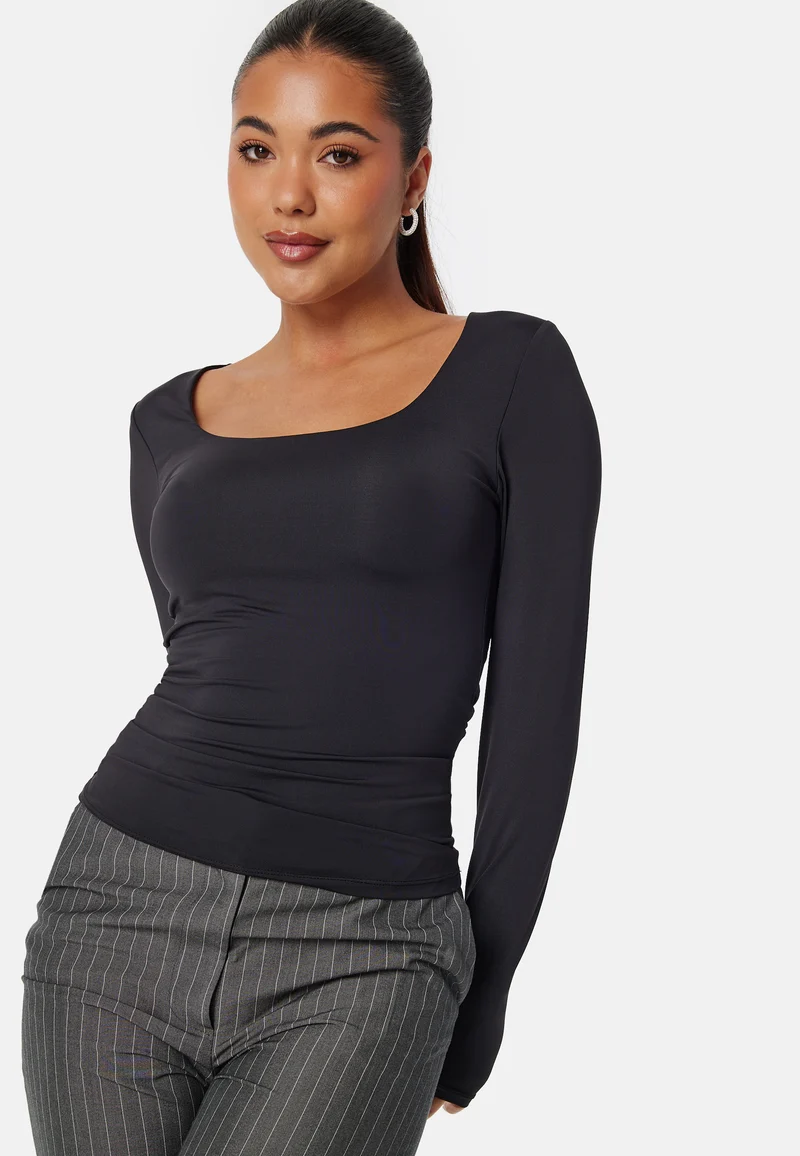 Onlea L/S 2-WAY DEEP NECK TOP