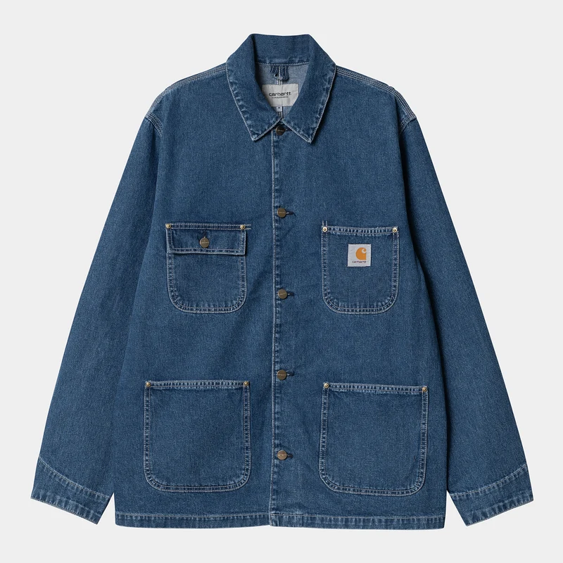 Carhartt WIP Herr OG Chore Stone Wash Jacka - Blå