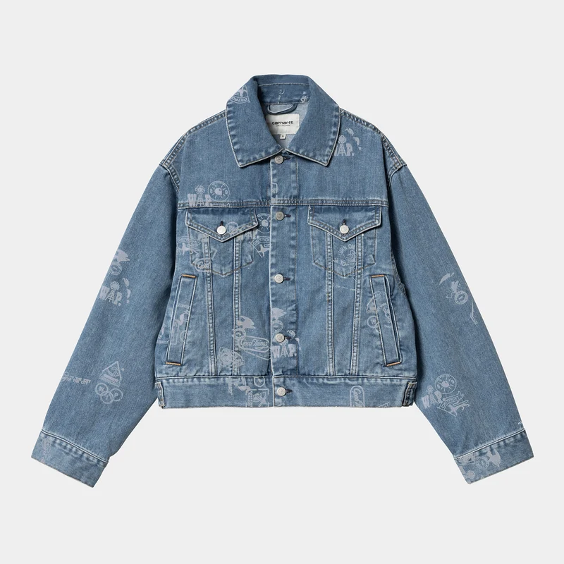 Carhartt WIP Damstämpeljacka - blå blekt