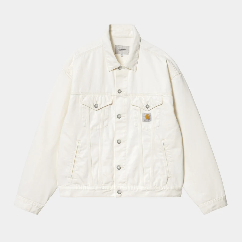 Carhartt WIP Herr Helston Jacka - White Rinsed