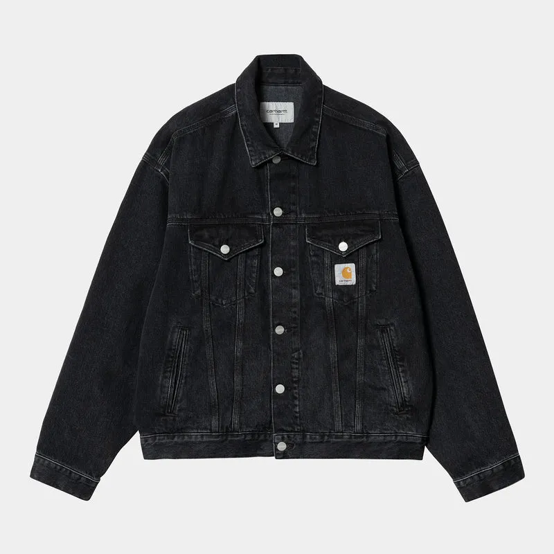 Carhartt WIP Herr Helston Jacka - Black Stone Washed