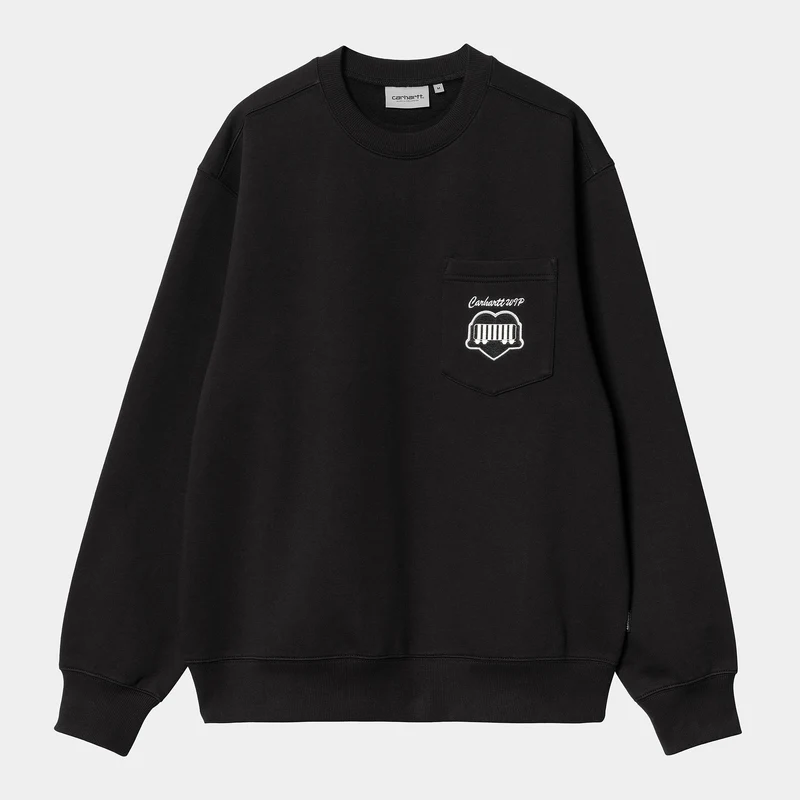 Carhartt WIP Herr Heart Train Sweat Top - Svart