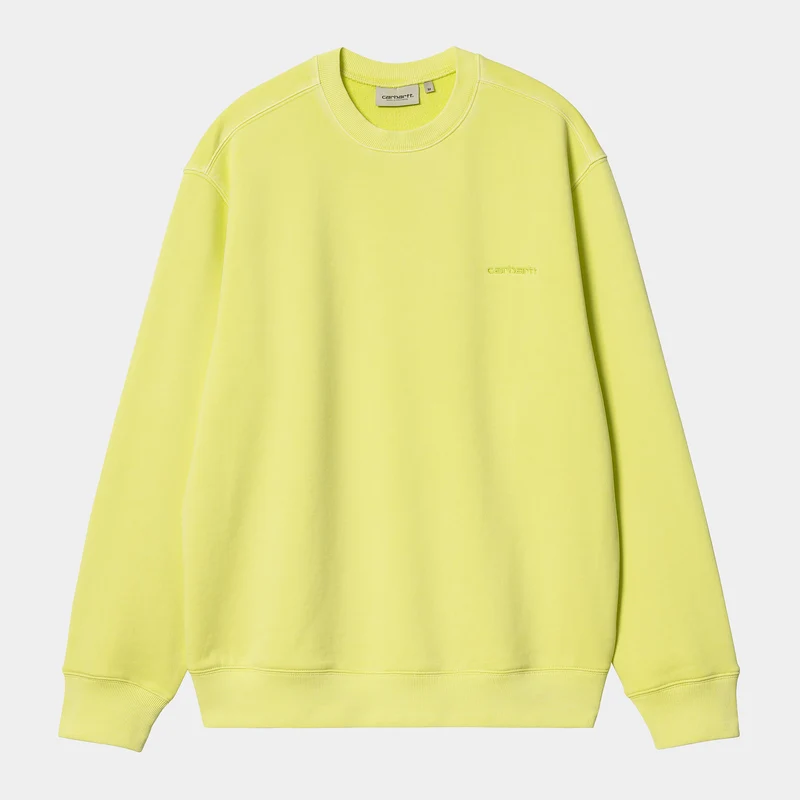 Carhartt WIP Herr Duster Script Sweat Top - Arctic Lime