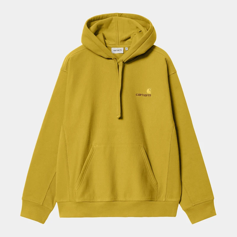 Carhartt WIP Herr American Script Hoodie - Gyllene Oliv