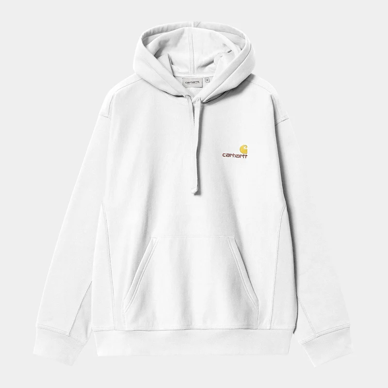 Carhartt WIP Herr American Script Hoodie - Vit