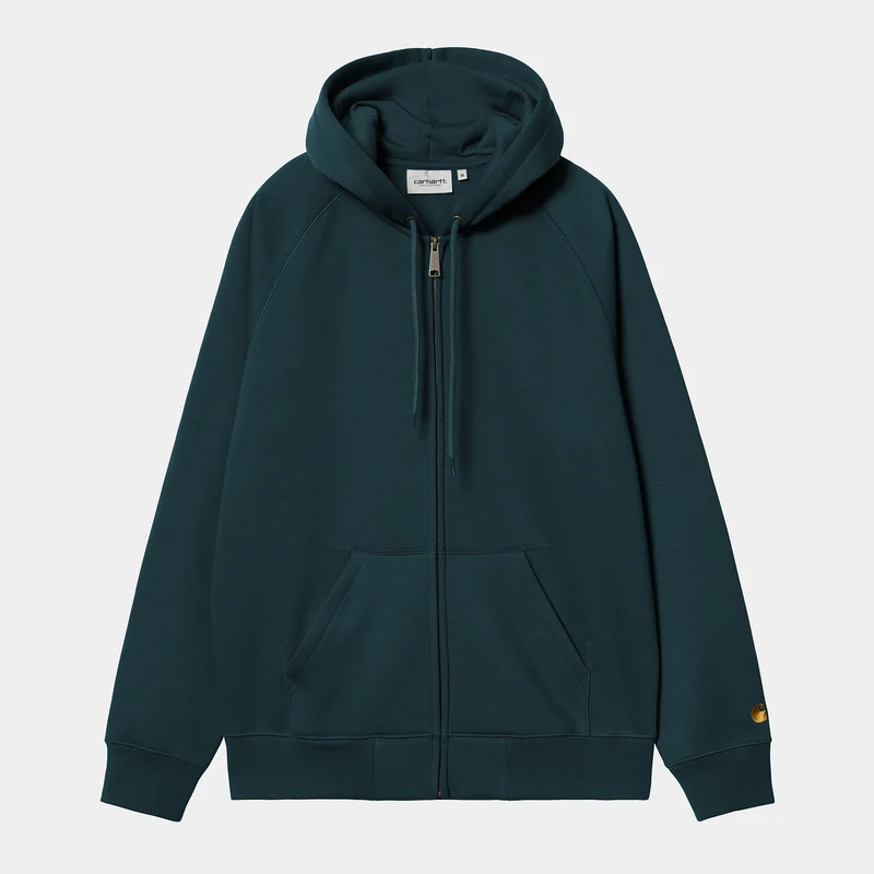 Carhartt WIP Herr Chase Zip Front Jacka Hoodie - Duck Blue