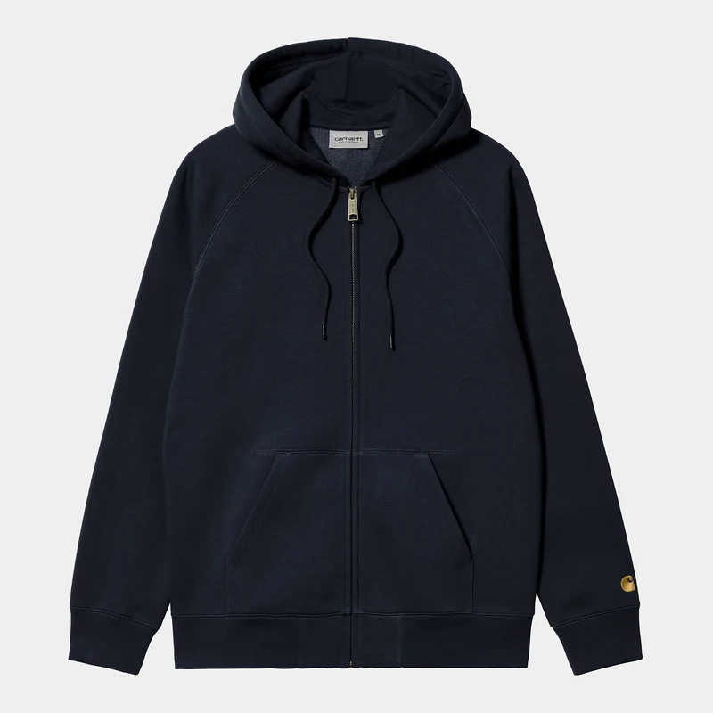 Carhartt WIP Herr Chase Zip Front Jacka Hoodie - Dark Navy
