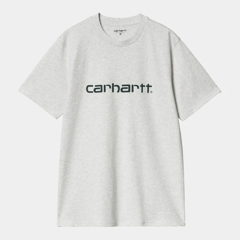 Carhartt WIP Man Script kortärmad T-shirt - Ash Heather / Duck Blue