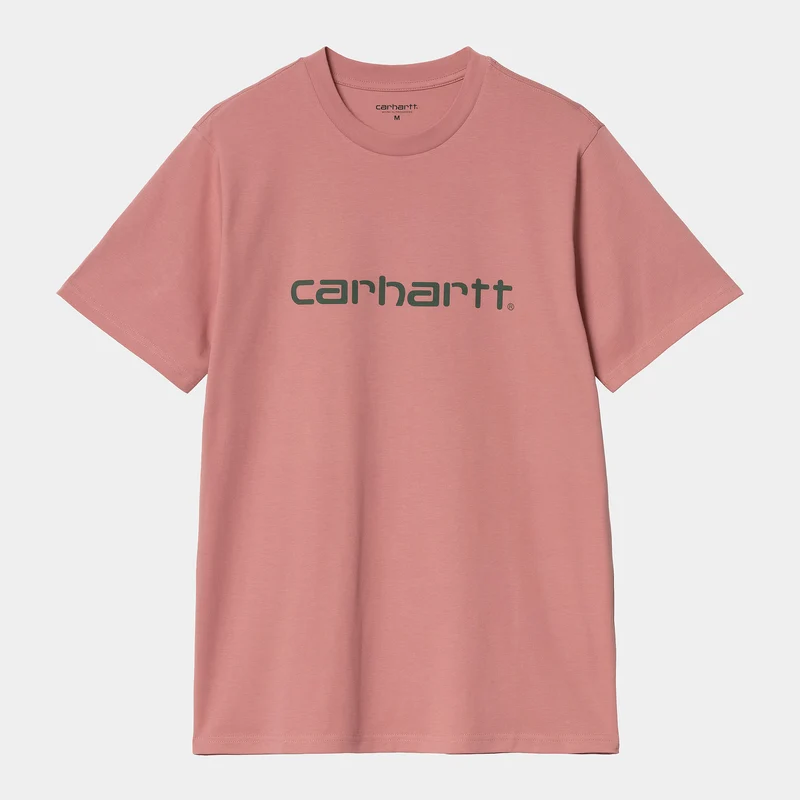 Carhartt WIP Man Script kortärmad T-shirt - Dusty Rose / Sycamore