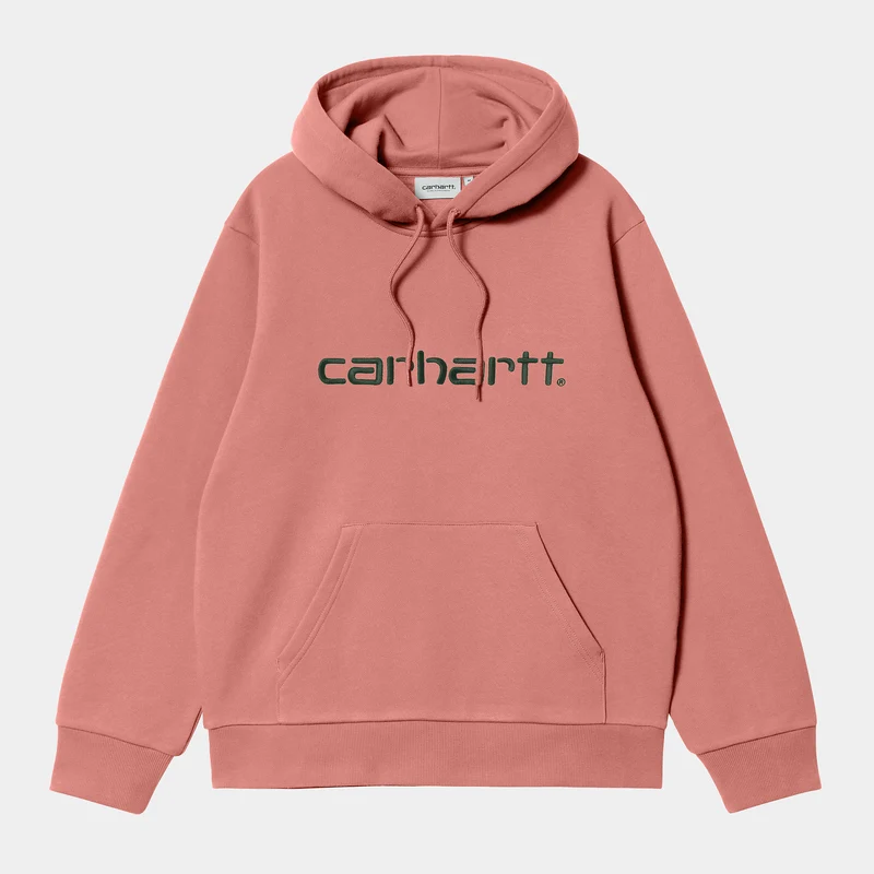 Carhartt WIP Herr Carhartt Hoodie - Dusty Rose / Sycamore Tree