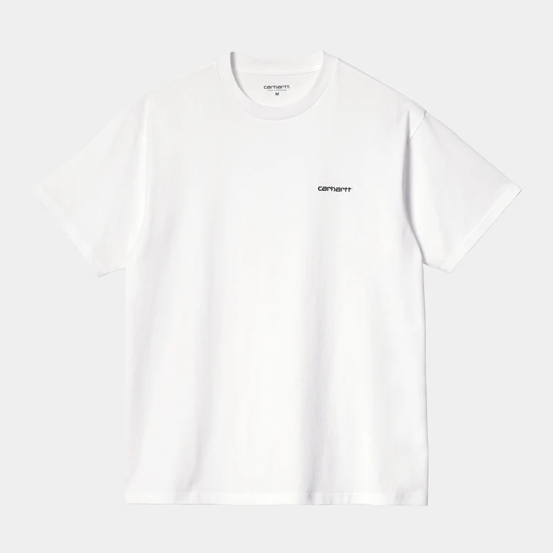 Carhartt WIP Man Script Broderi Kortärmad T-shirt - Vit