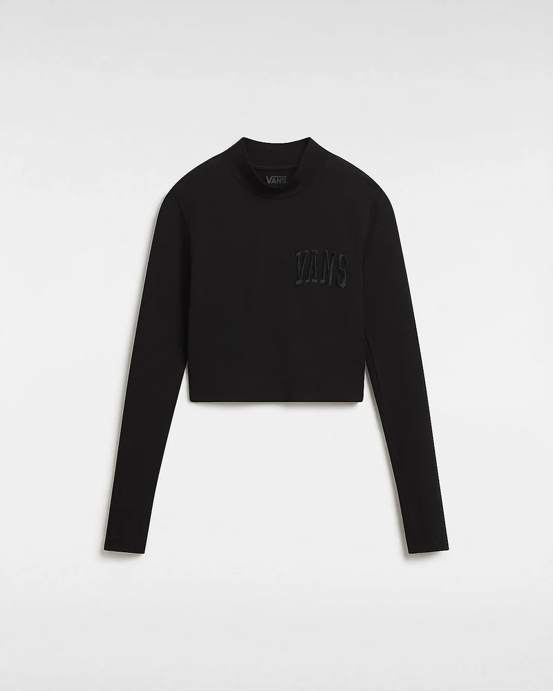 VANS Långärmad T-shirt med mini mock-hals för kvinnor - svart