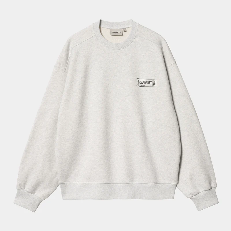 Carhartt WIP Män Stamp Sweat Top - Ash Heather