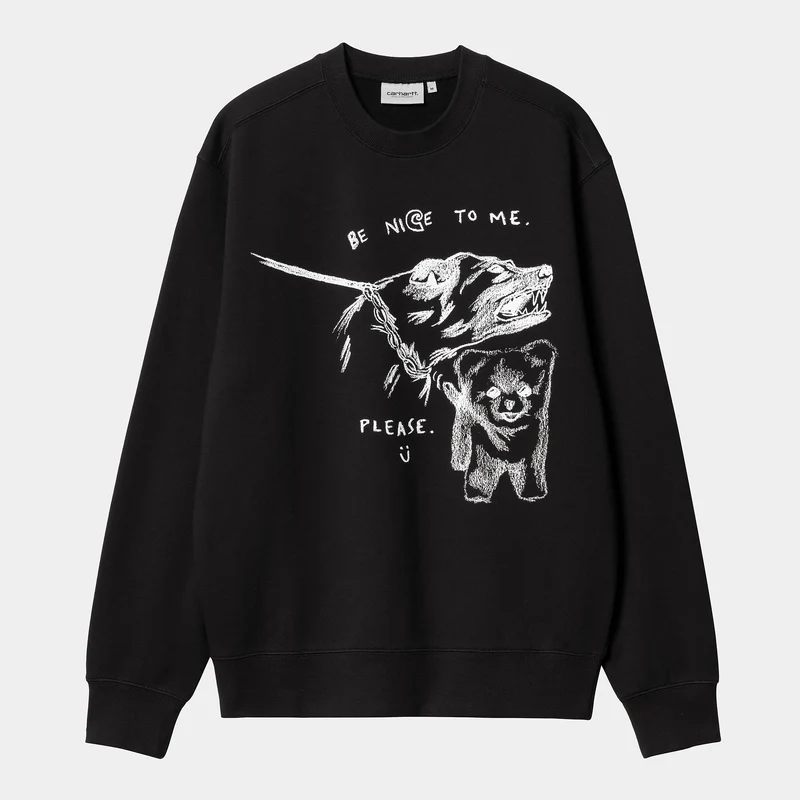 Carhartt WIP Herr Pepe Be Nice Sweat Top - Svart