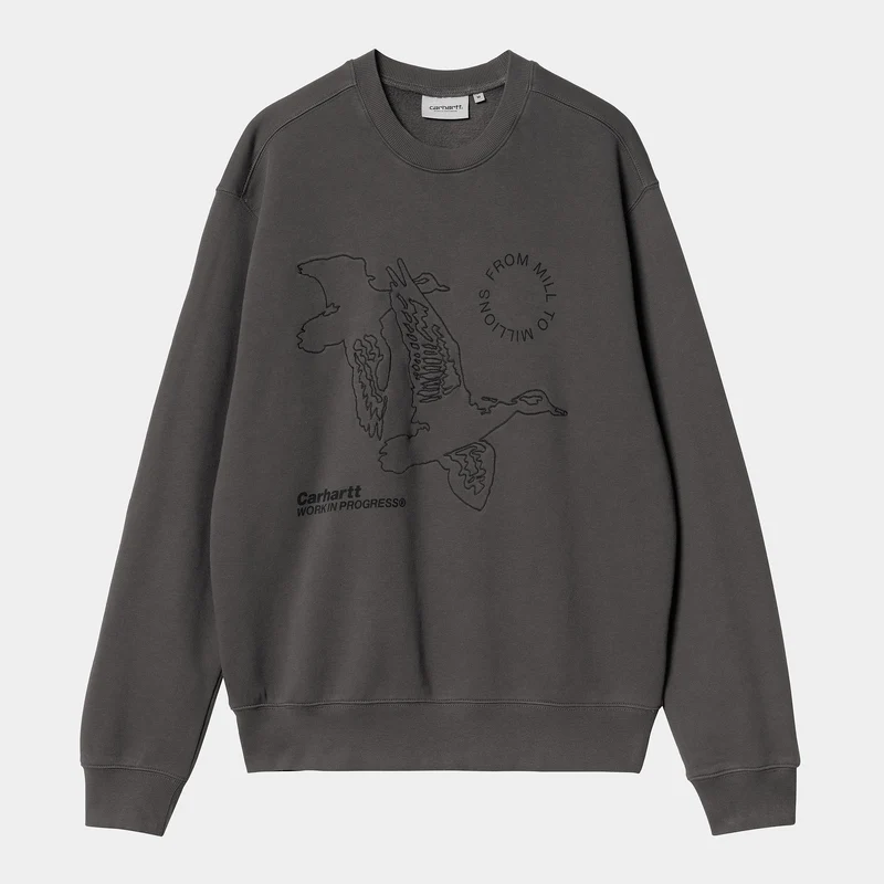 Carhartt WIP Herr Flying Ducks Sweat Top - Grafit