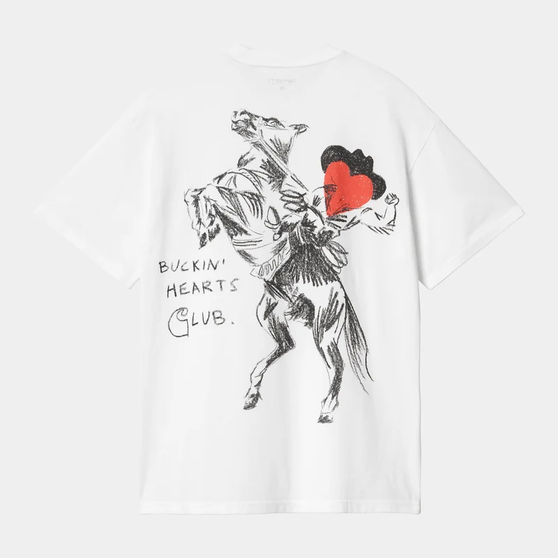 Carhartt WIP Pepe Buckin Hearts Club kortärmad T-shirt för män - Vit
