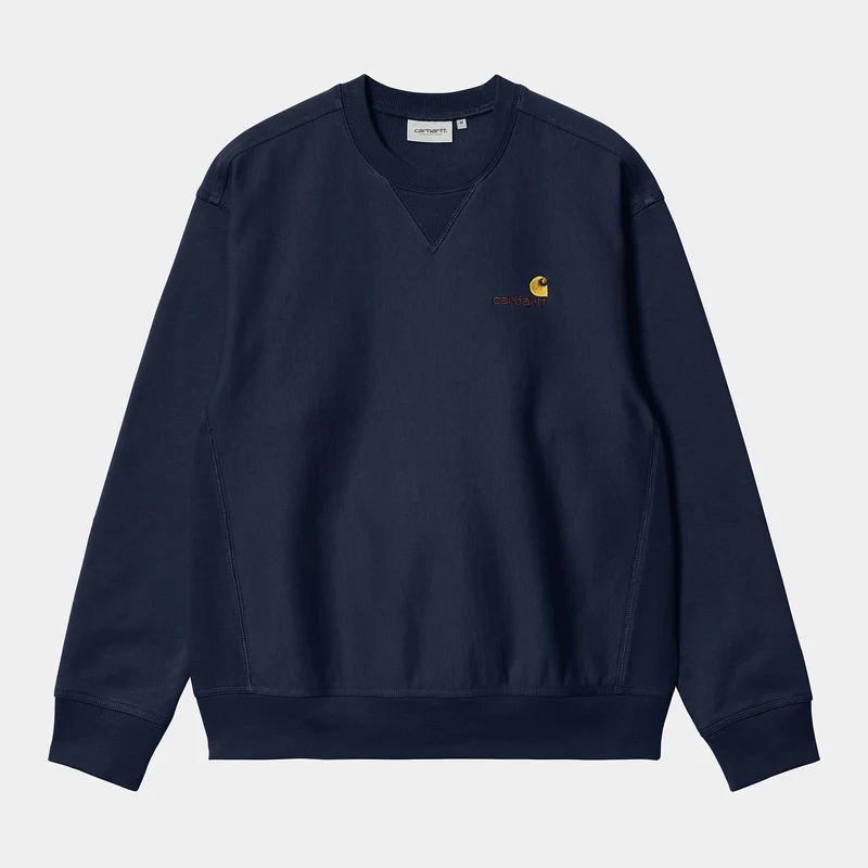 Carhartt WIP Herr American Script Träningstopp - Air Force Blå