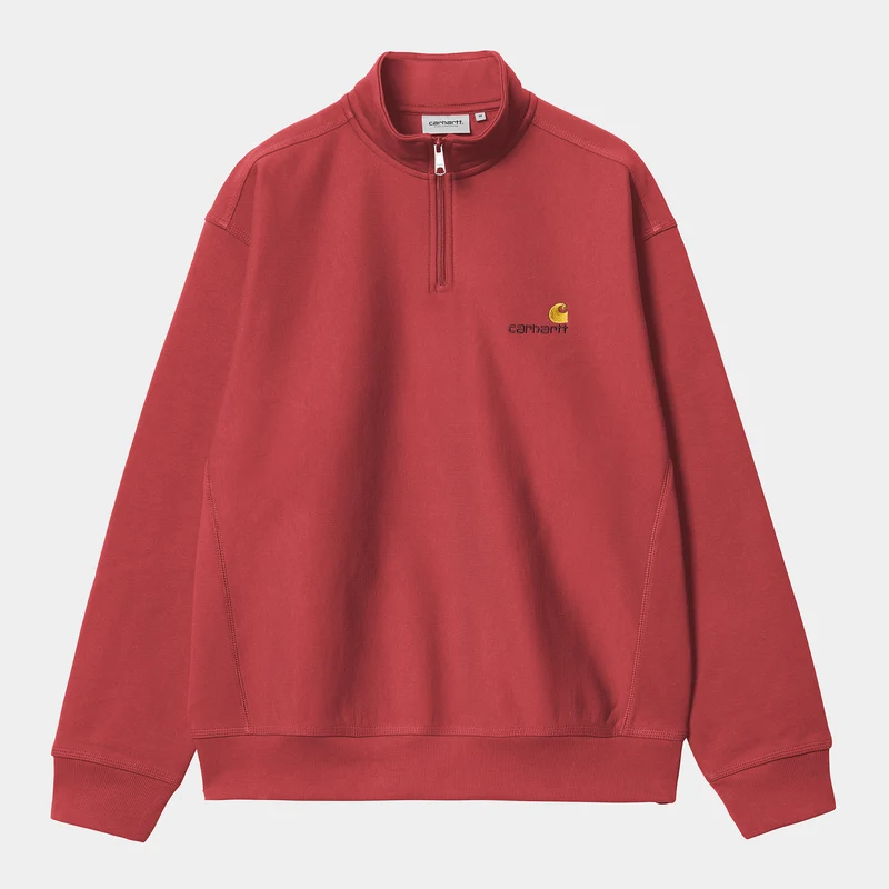 Carhartt WIP Herr Halv dragkedja American Script Träningströja - Toscana