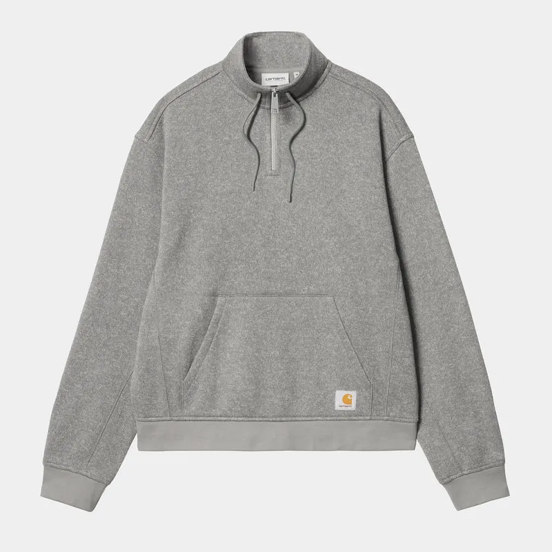 Carhartt WIP Herr Luther Half Zip Sweat Top - Misty Grey Heather