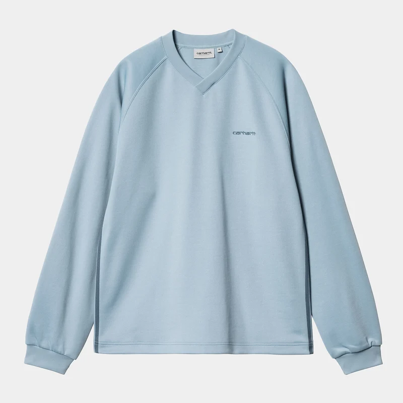 Carhartt WIP Herr Bolan V-Neck Sweat Top - Dusty Ice
