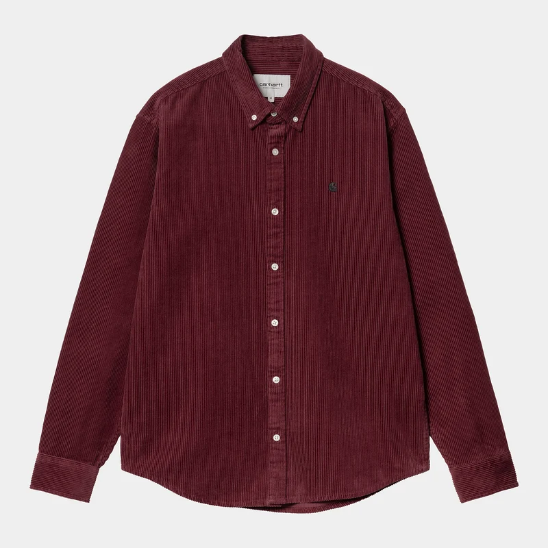 Carhartt WIP Madison Cord Shirt för män - Malbec