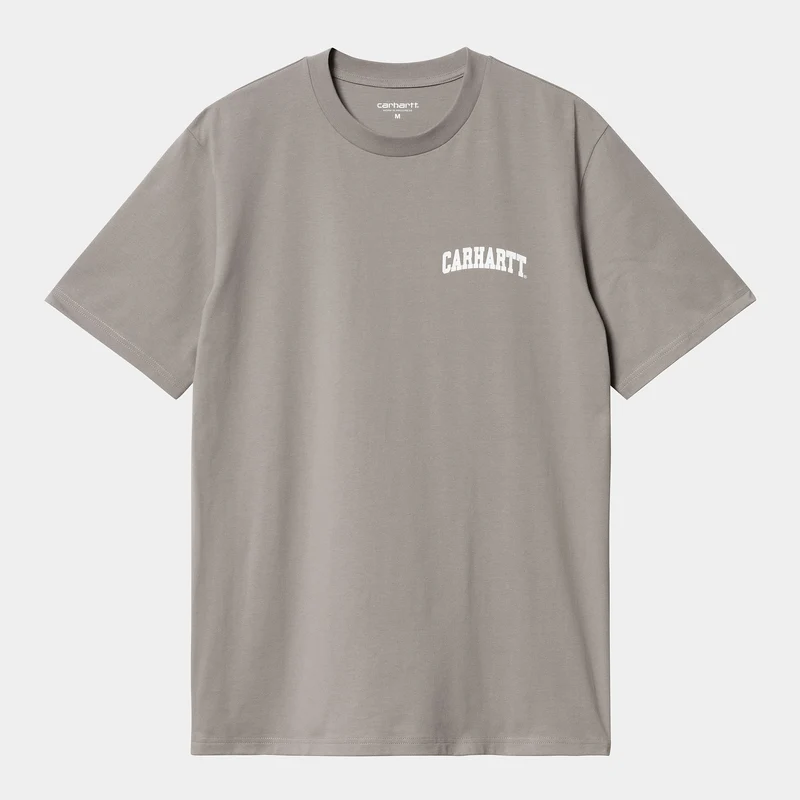 Carhartt WIP Man University Script T-shirt - Misty Grey