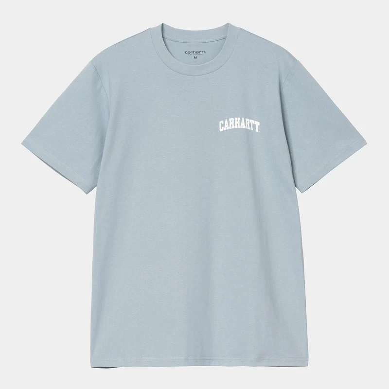 Carhartt WIP Man University Script T-shirt - Dusty Ice