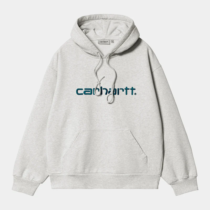 Carhartt WIP Herr Carhartt Hoodie - Ash Heather / Duck Blue