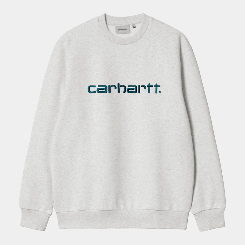 Carhartt WIP Herr Carhartt WIP Sweat Top - Ash Heather / Duck Blue