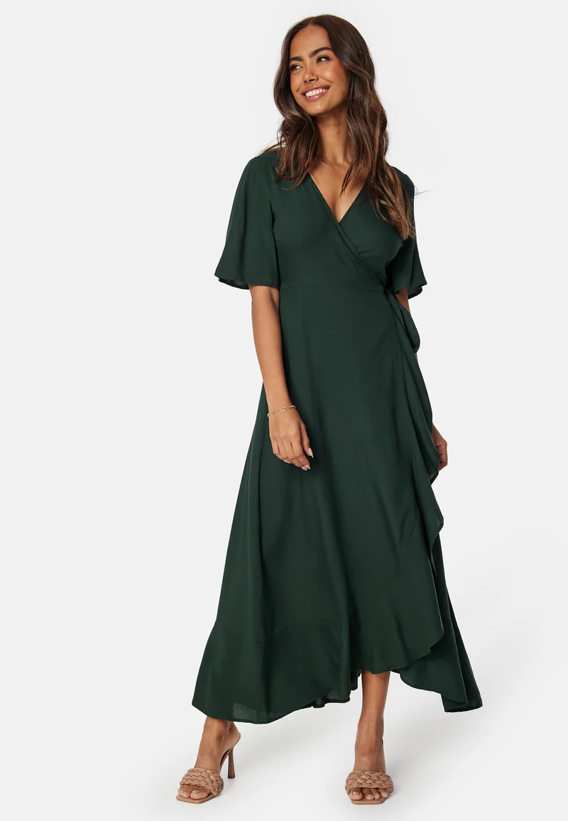 Wrap Midi Viscose Dress