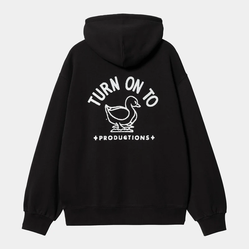 Carhartt WIP Herrstämpelhuvtröja - Svart