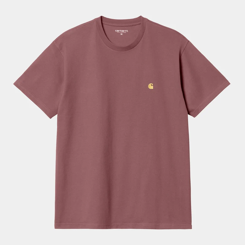 Carhartt WIP Chase kortärmad t-shirt för män - Dusty Fuchsia