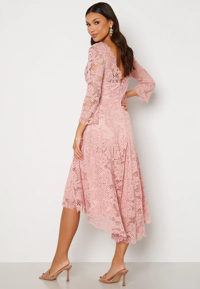 Lace High Low Midi Dress