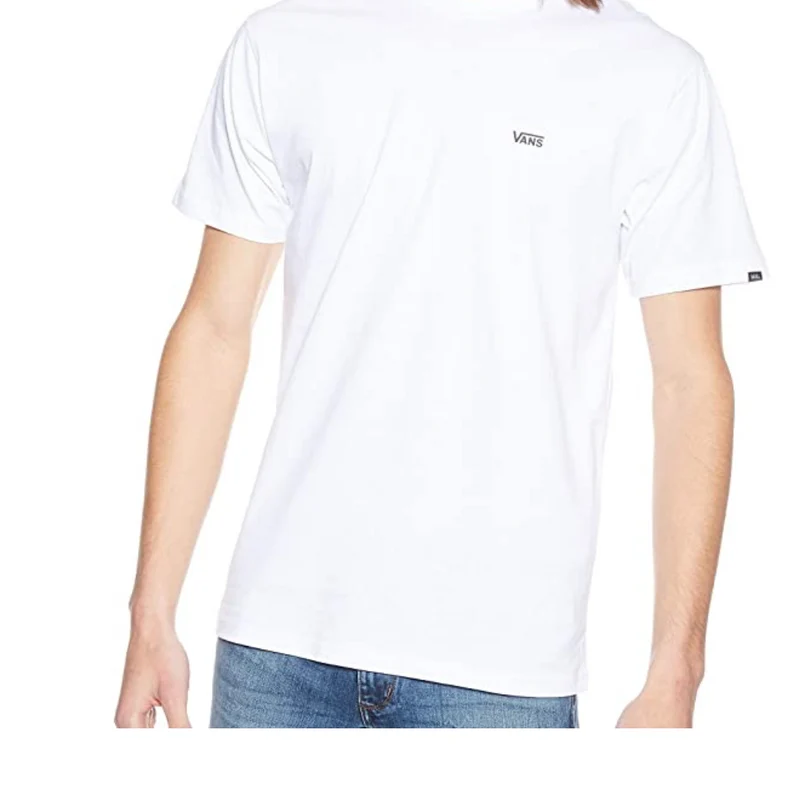 Vans Herr - T-shirt med logotyp på vänster bröst - Svart / Vit