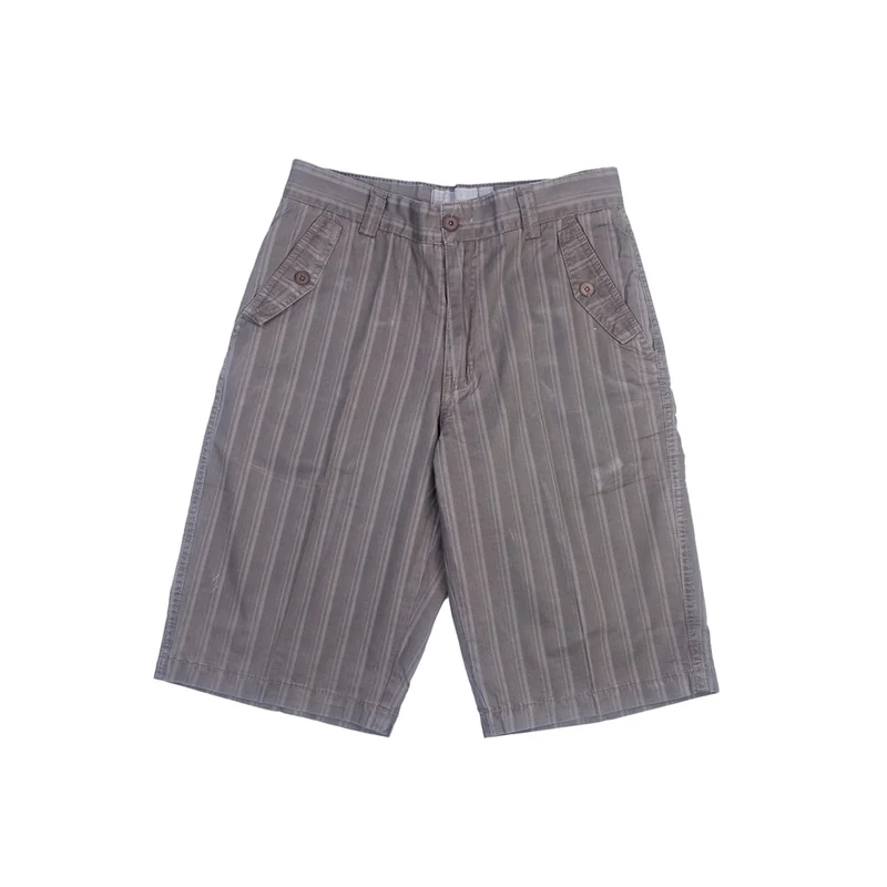 Grey Striped Shorts